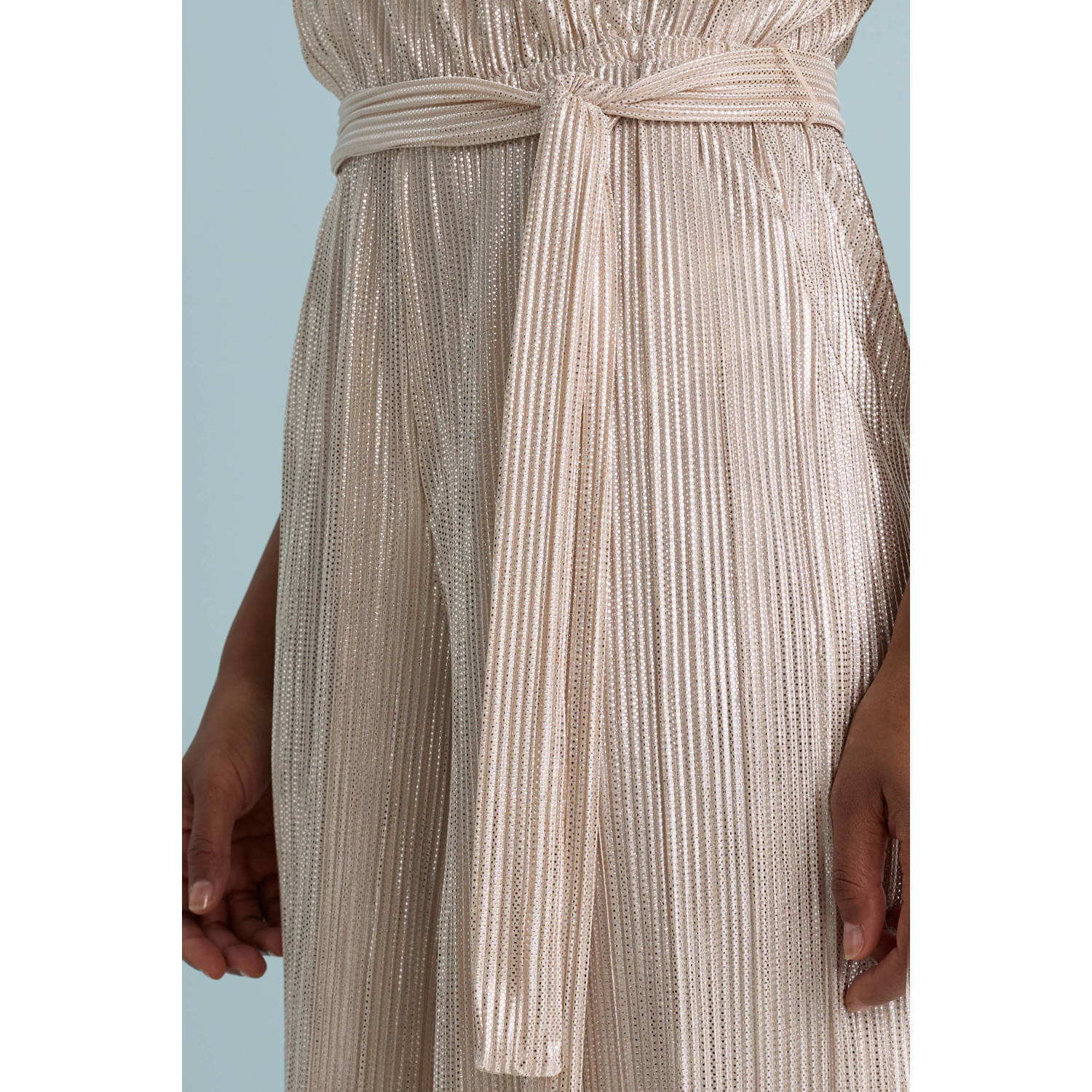 VERO MODA wide leg jumpsuit zilver met lurex