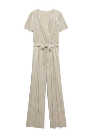 wide leg jumpsuit zilver met lurex