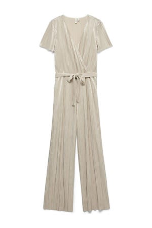 wide leg jumpsuit zilver met lurex