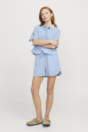 high waist casual short lichtblauw
