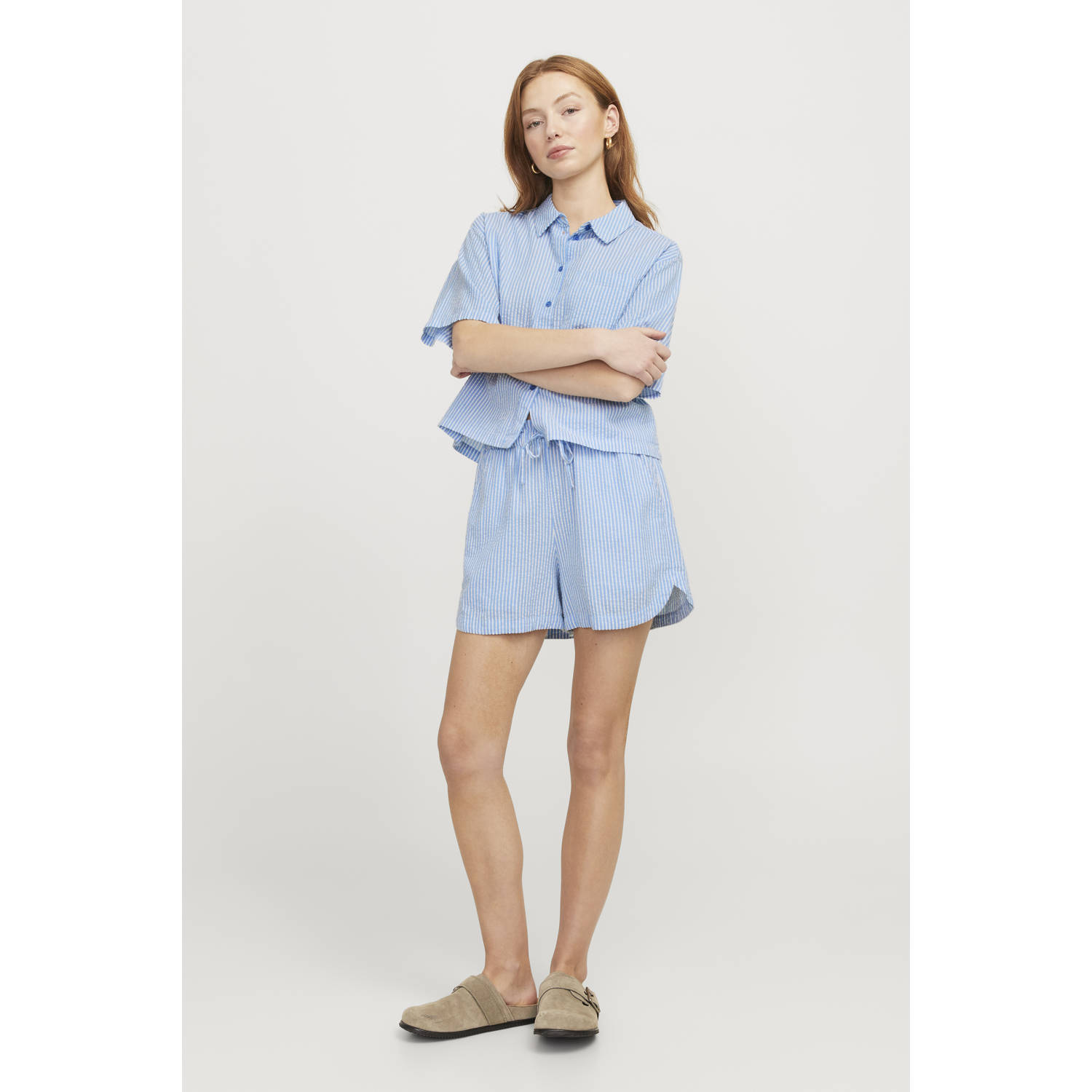 JJXX high waist casual short lichtblauw