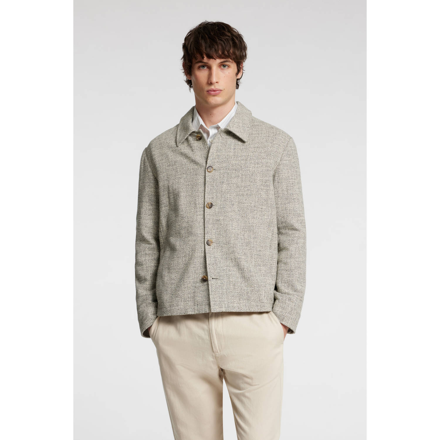 SELECTED HOMME overshirt lichtbruin