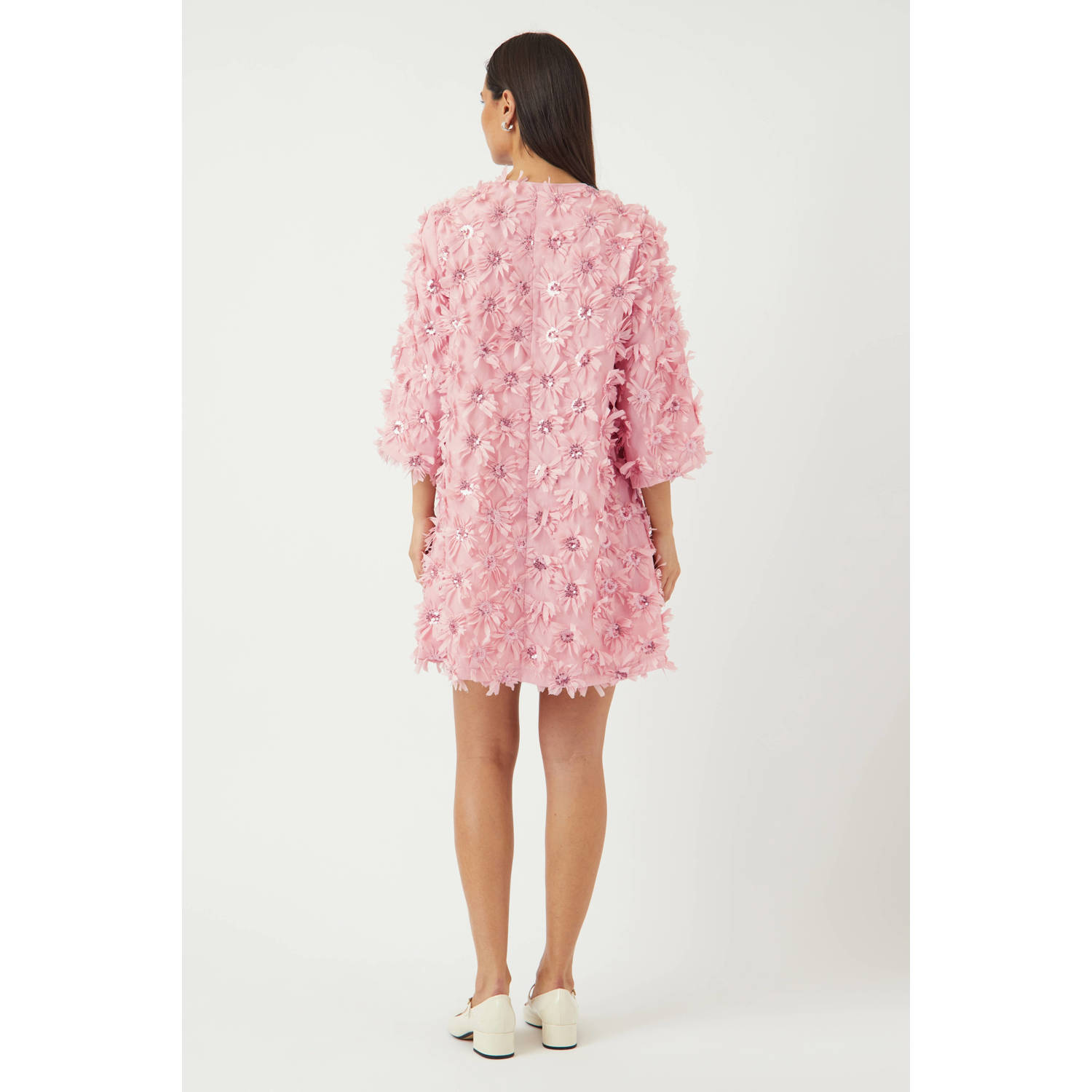 Y.A.S korte jurk met pailletten roze
