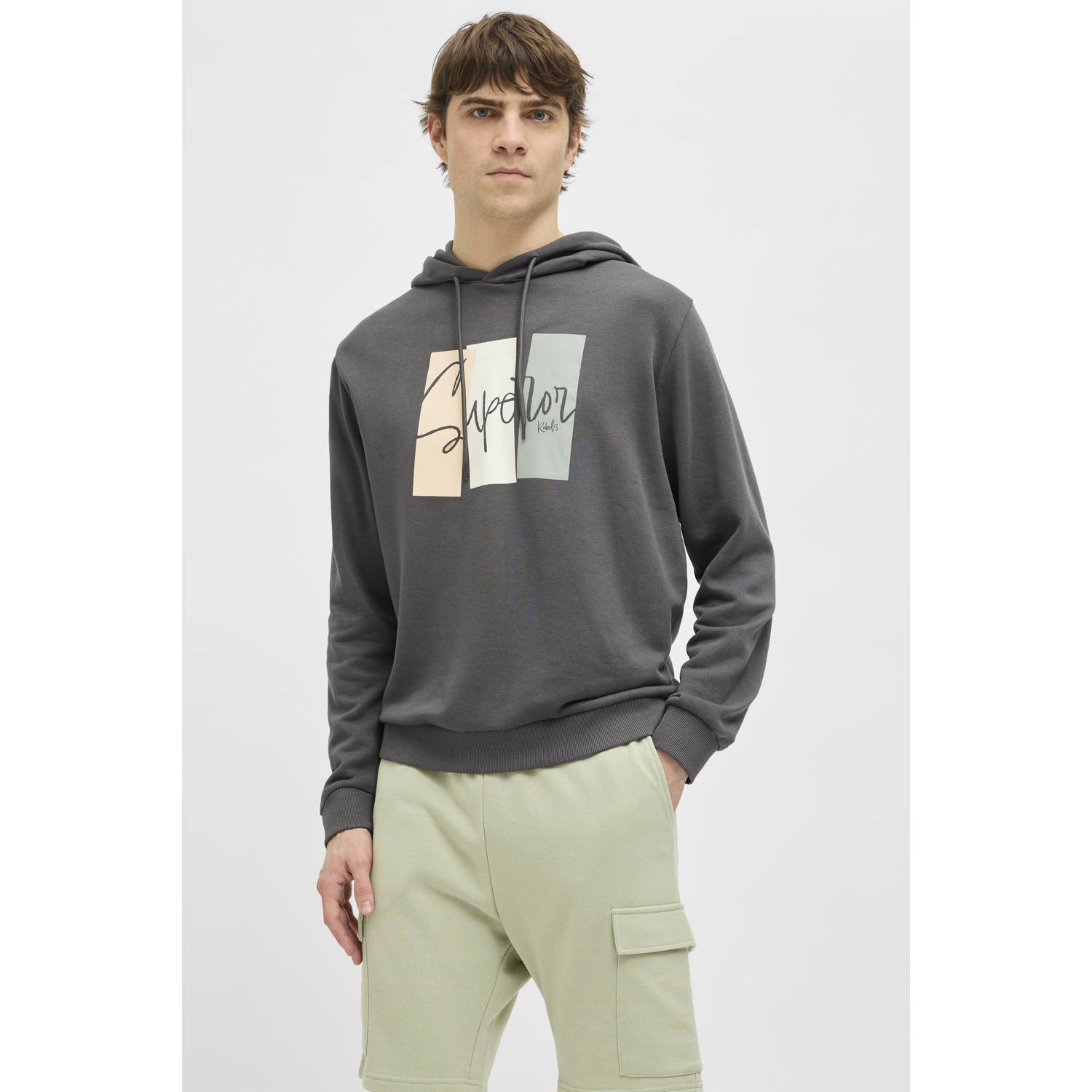 JJ REBEL hoodie grijs