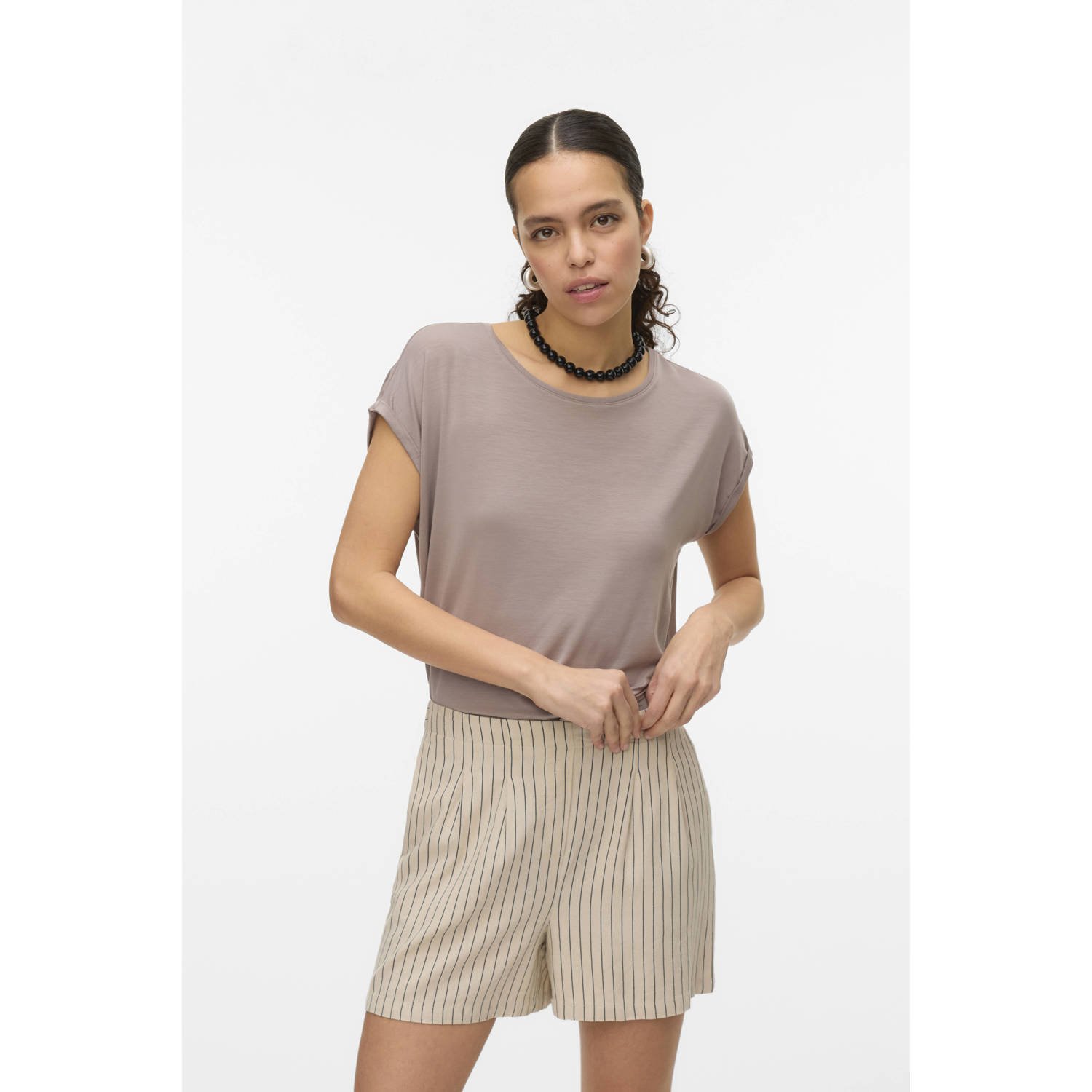 Vero Moda Shirt met ronde hals VMAVA PLAIN SS TOP GAJRS NOOS