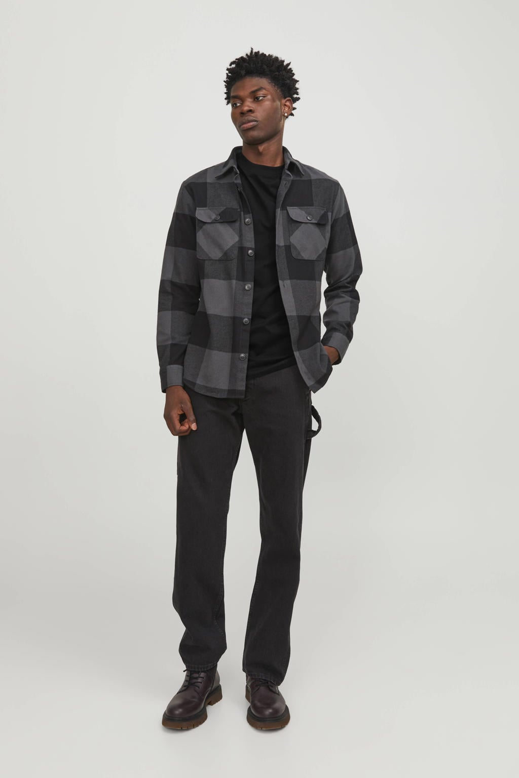 JACK & JONES ESSENTIALS regular T-shirt zwart