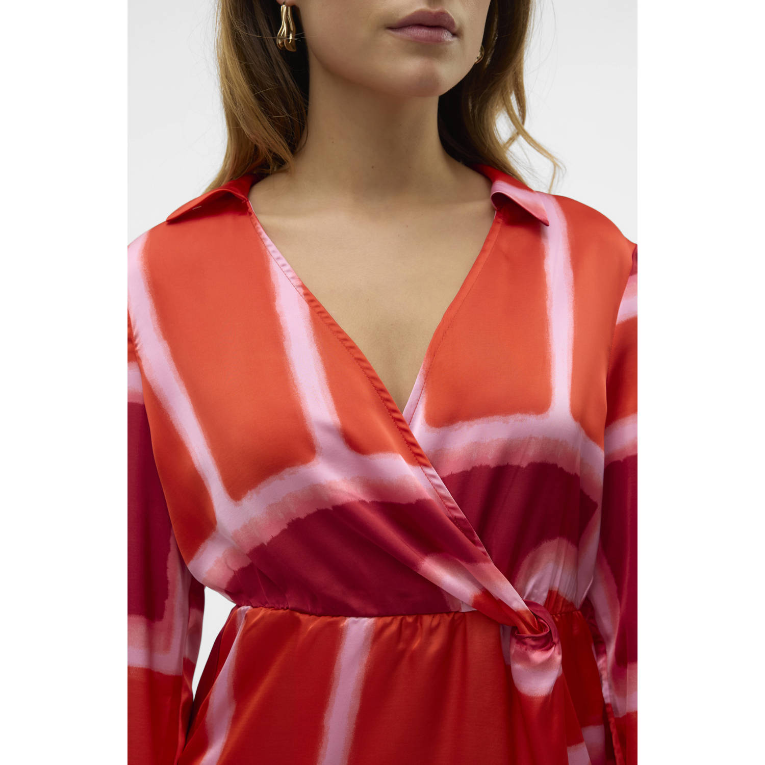 VERO MODA wikkel- overslagjurk rood