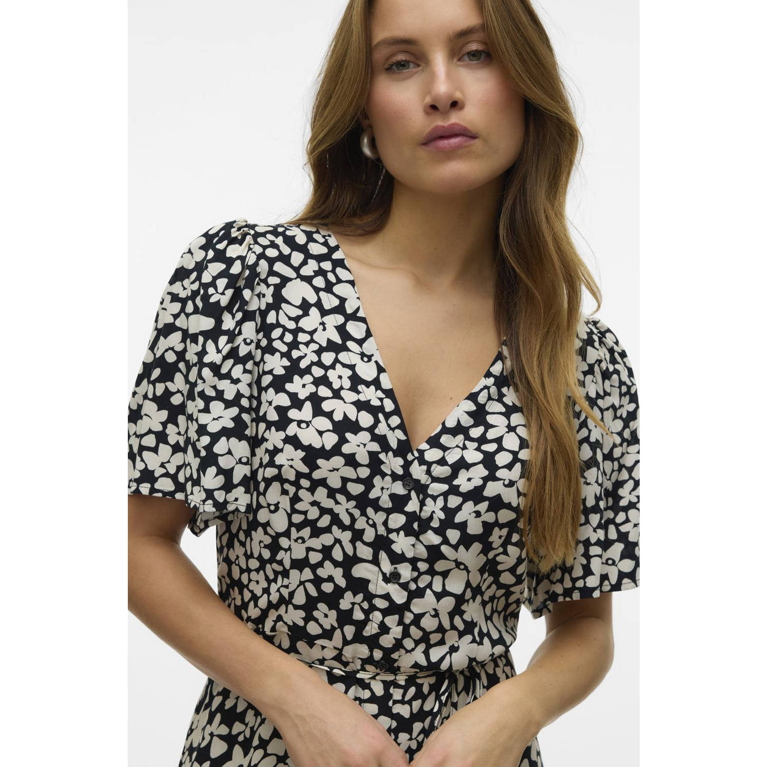 Vero Moda Zomerjurk VMALBA SS CALF DRESS WVN GA NOOS