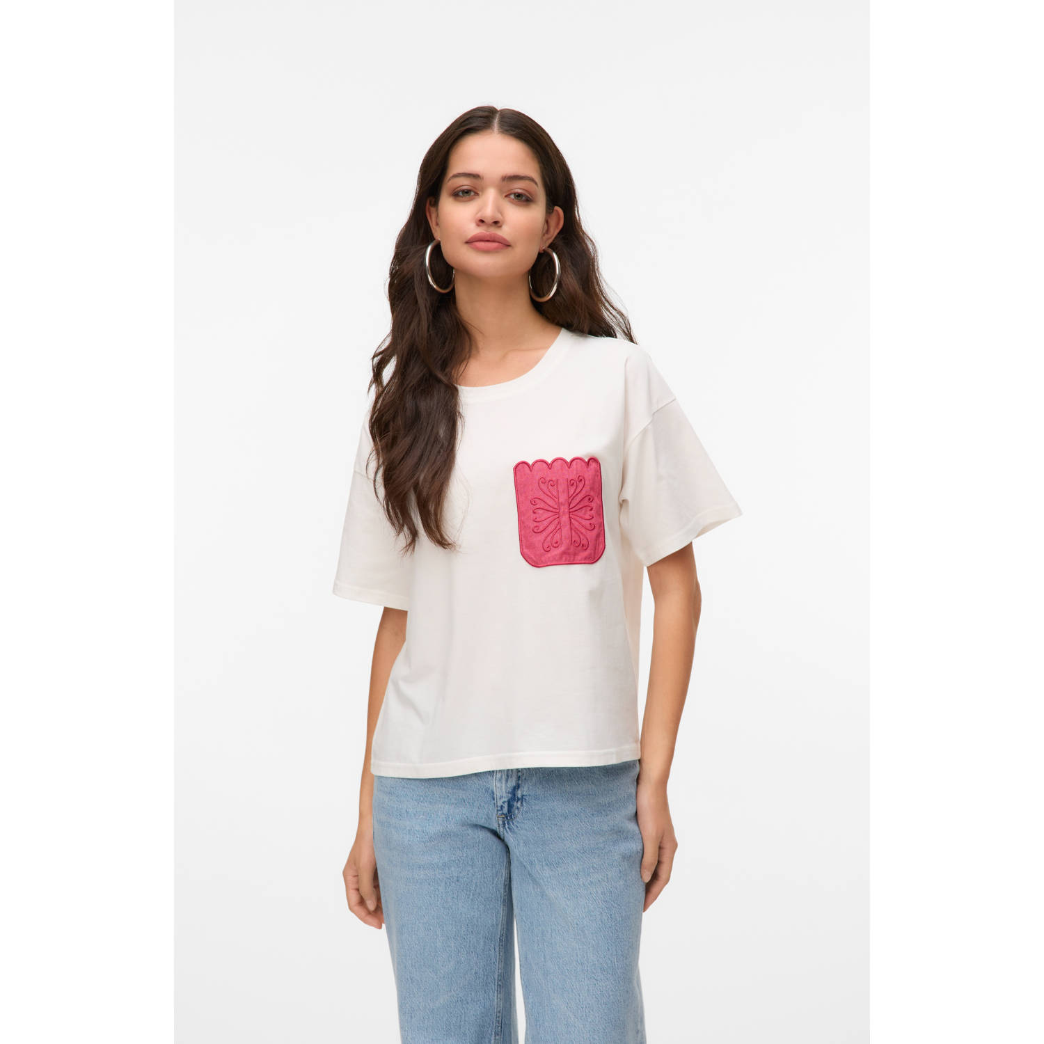 VERO MODA T-shirt wit broderie