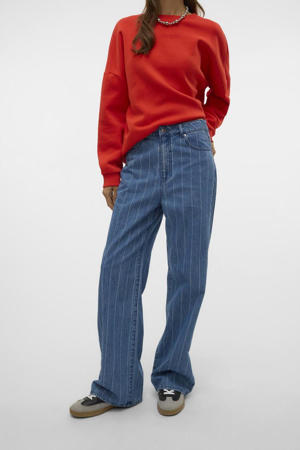 high waist medium blue denim