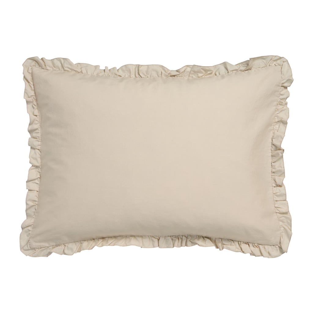 Vandyck kussensloop ruches (beige) (60x70 cm)
