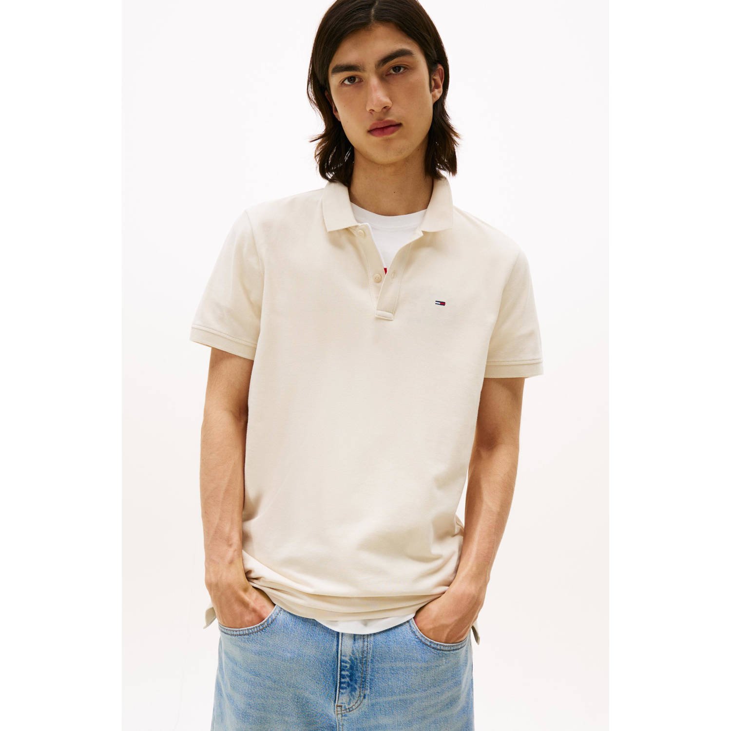 Tommy Jeans slim polo beige