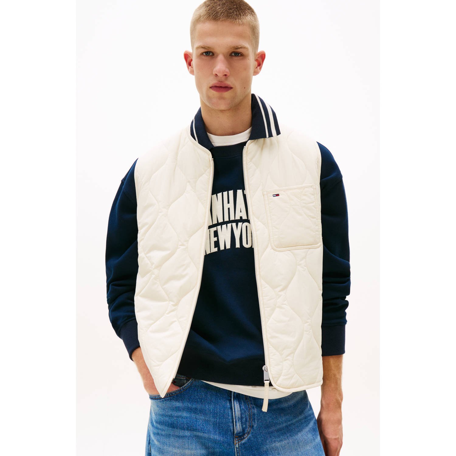 TOMMY JEANS Heren Jassen Tjm Quilted Vest Ext Wit