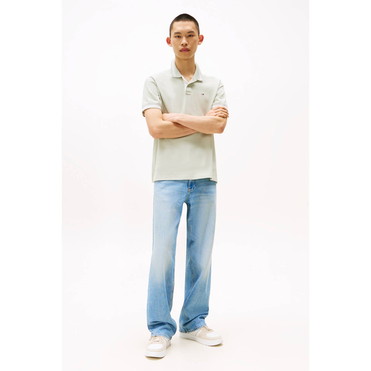 Tommy Jeans regular polo lichtgroen