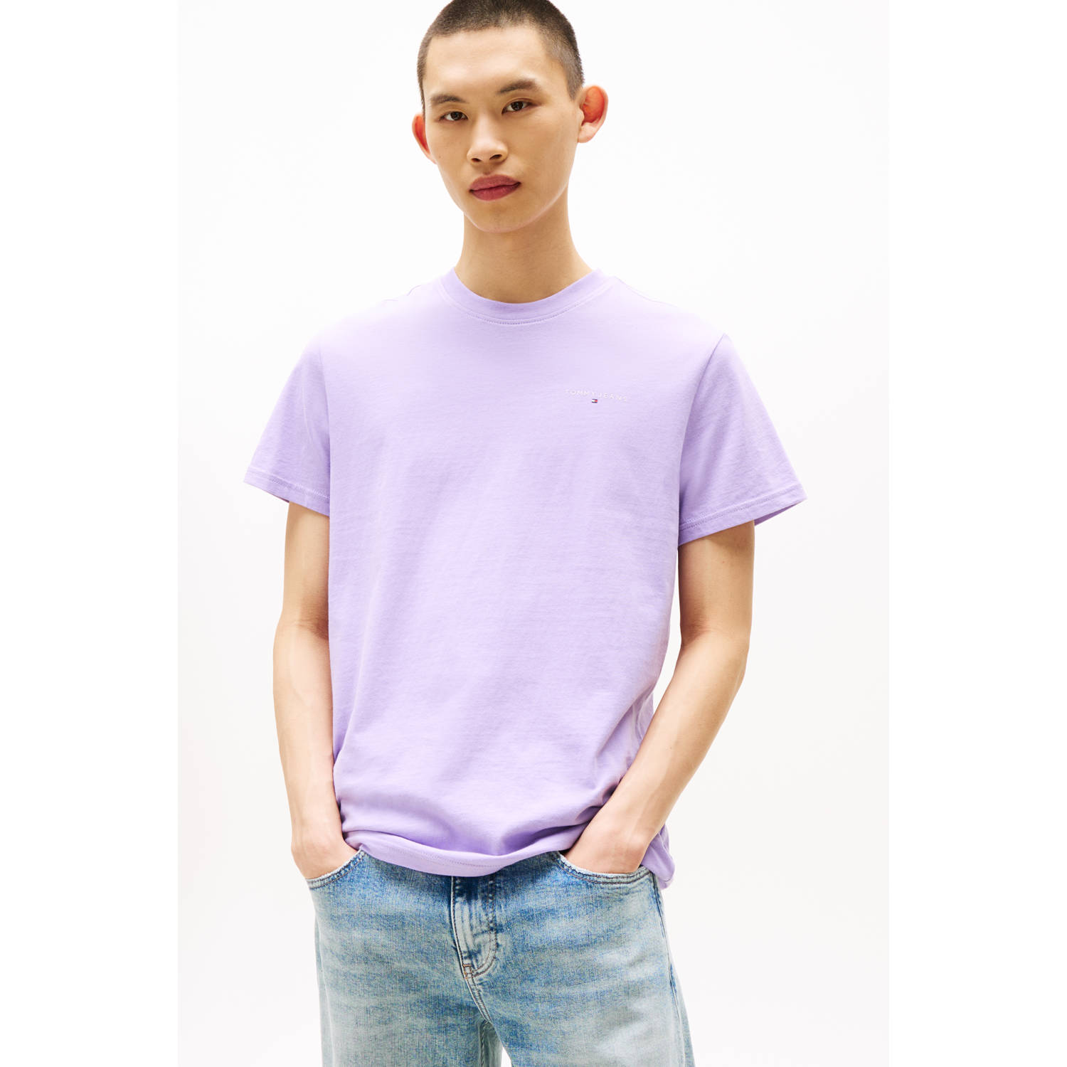 Tommy Jeans Slim fit T-shirt van puur katoen