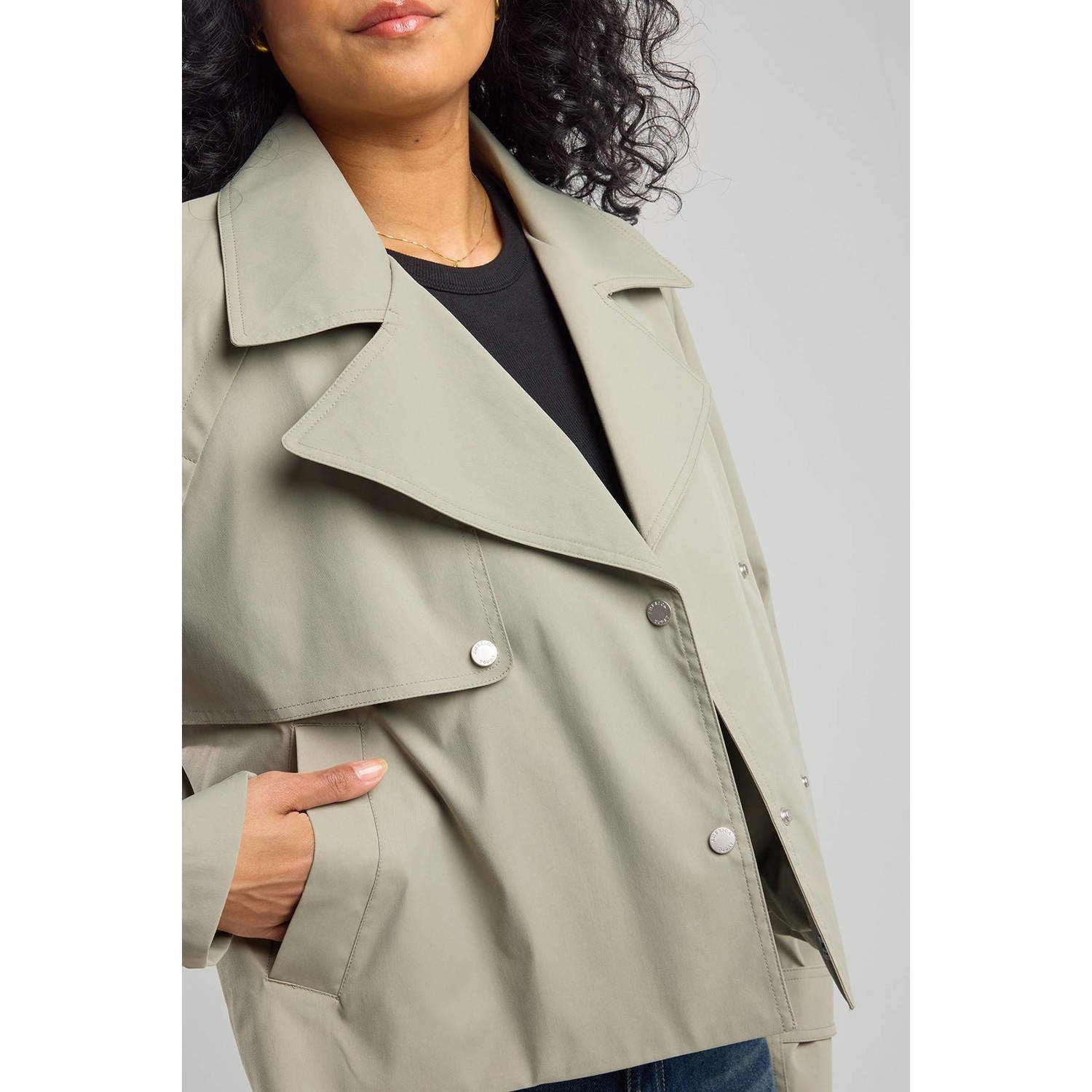 America Today korte trenchcoat zand