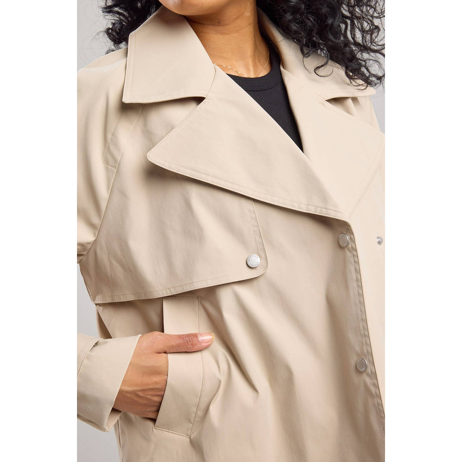 America Today korte trenchcoat crème