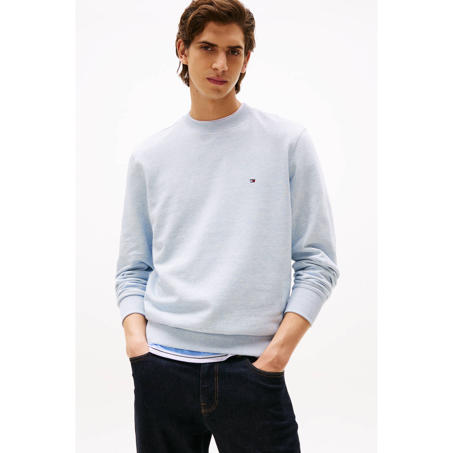 Tommy Hilfiger sweater ESSENTIAL TERRY lichtblauw