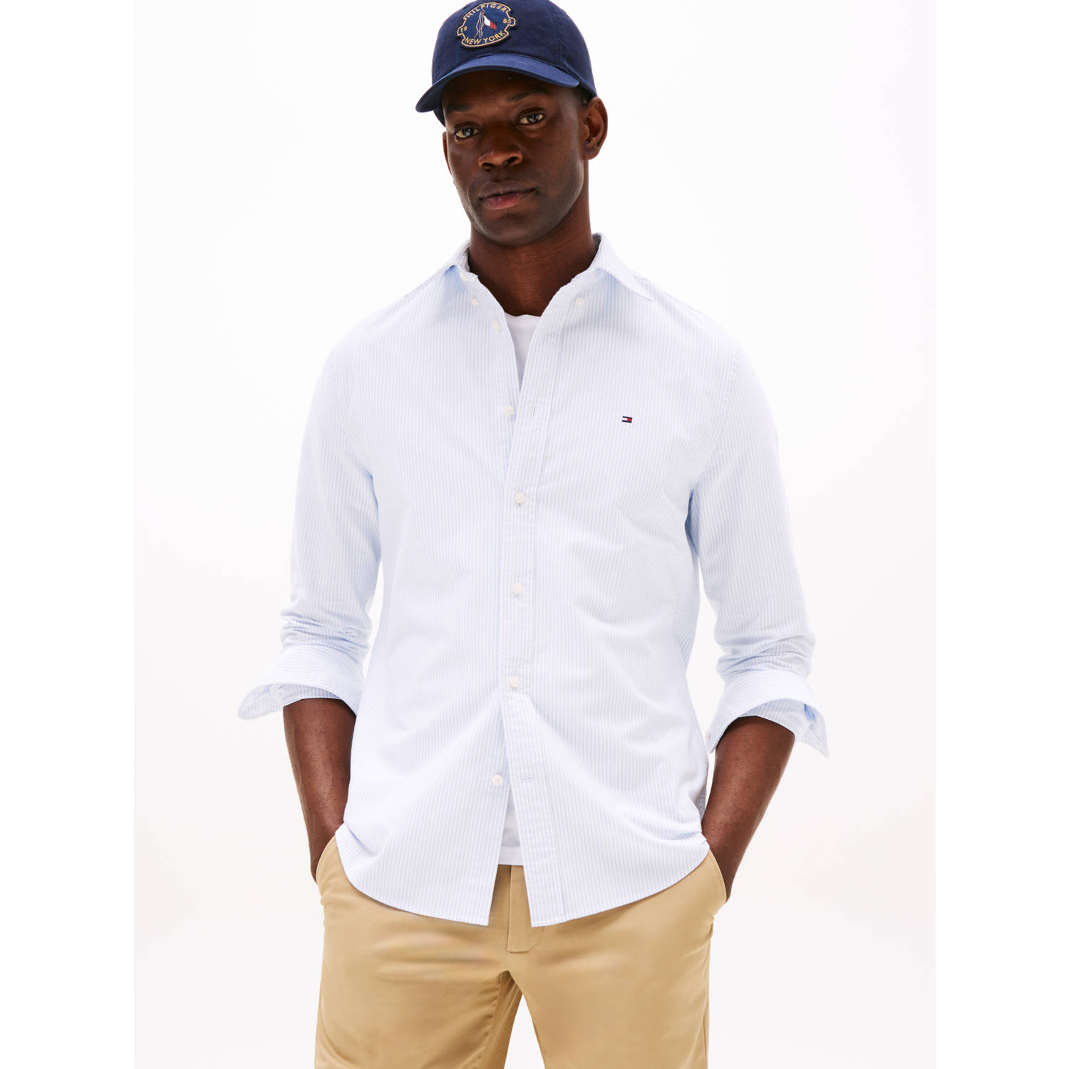 Tommy Hilfiger casual overhemd lichtblauw