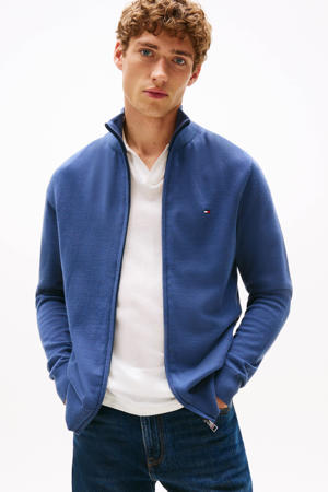 vest fijn gebreid blauw