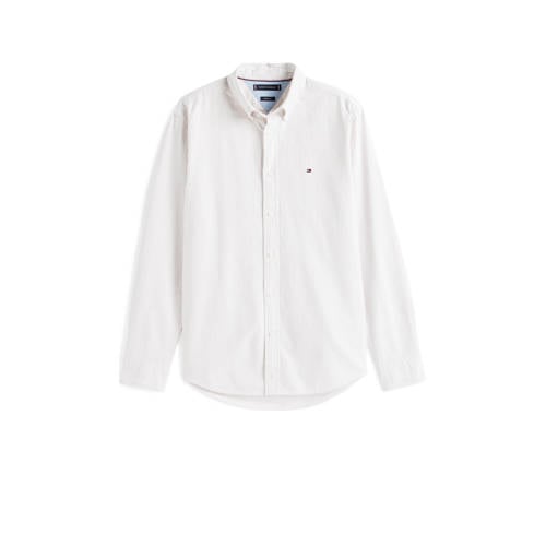 Tommy Hilfiger gestreepte regular oxford overhemd beige afbeelding