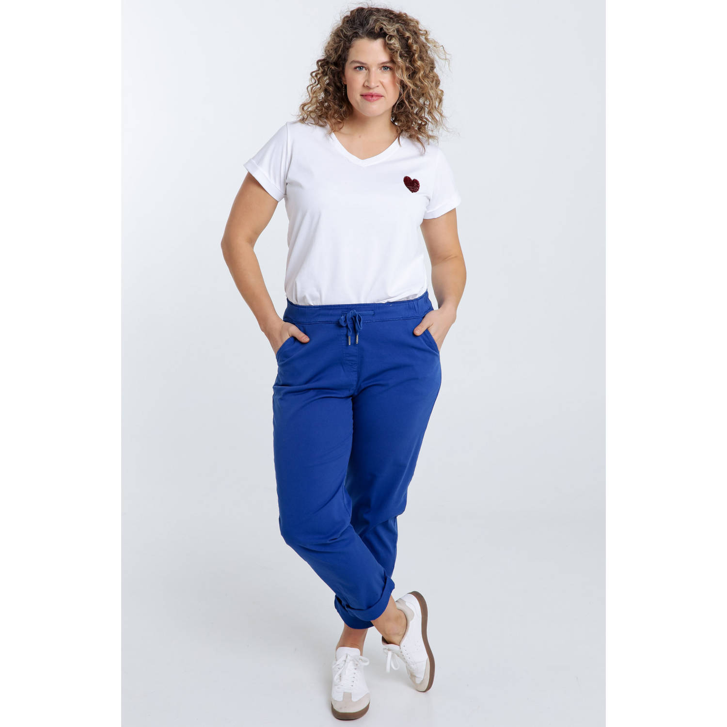 Paprika straight regular waist casual broek blauw