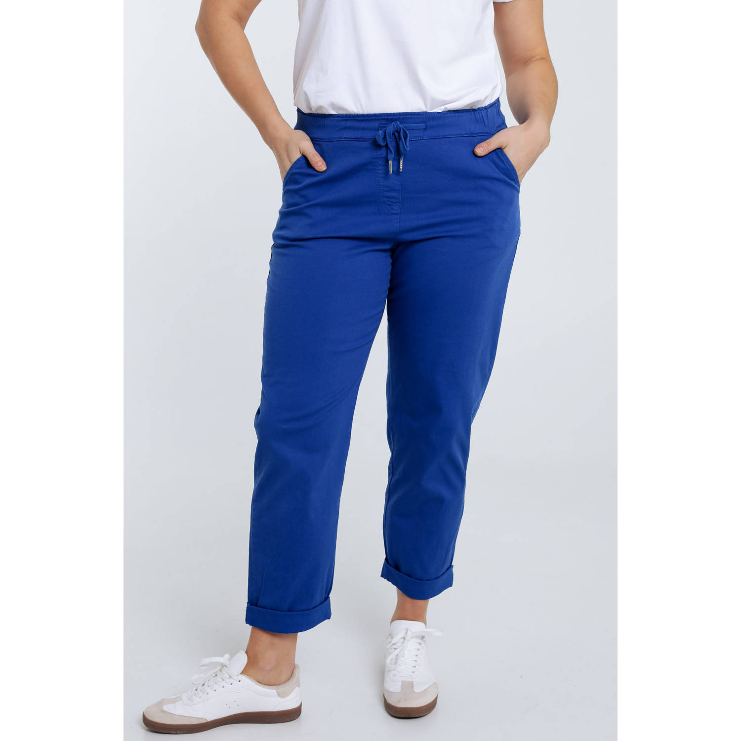 Paprika straight regular waist casual broek blauw