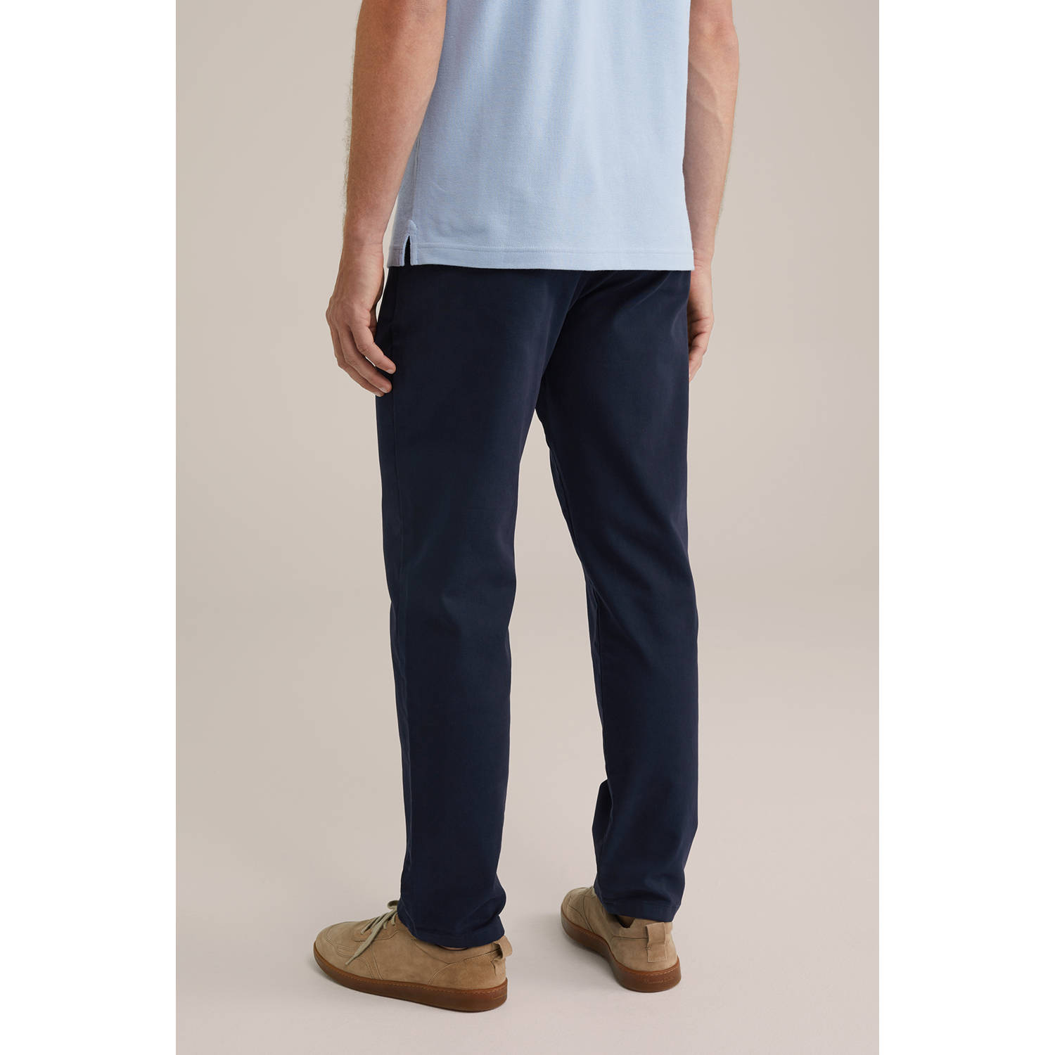 WE Fashion WE Fundamentals straight fit chino donkerblauw