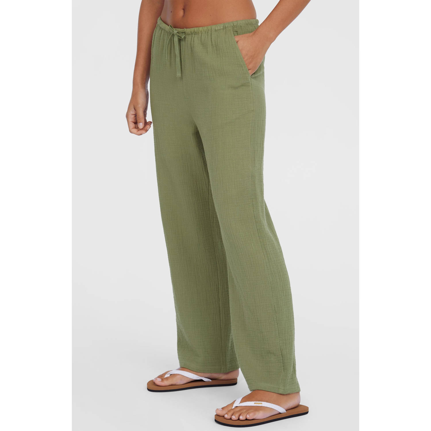 O'Neill straight low waist broek kaki