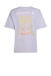 thumbnail: Lilakleurige dames O'Neill T-shirt van katoen met effen, korte mouwen en ronde hals
