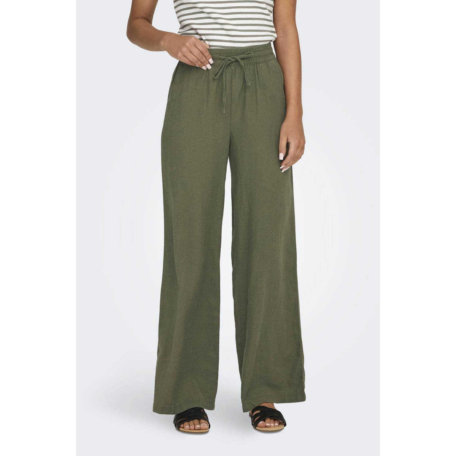 JDY Linnen broek SAY LINEN HW WIDE PANT WVN NOOS
