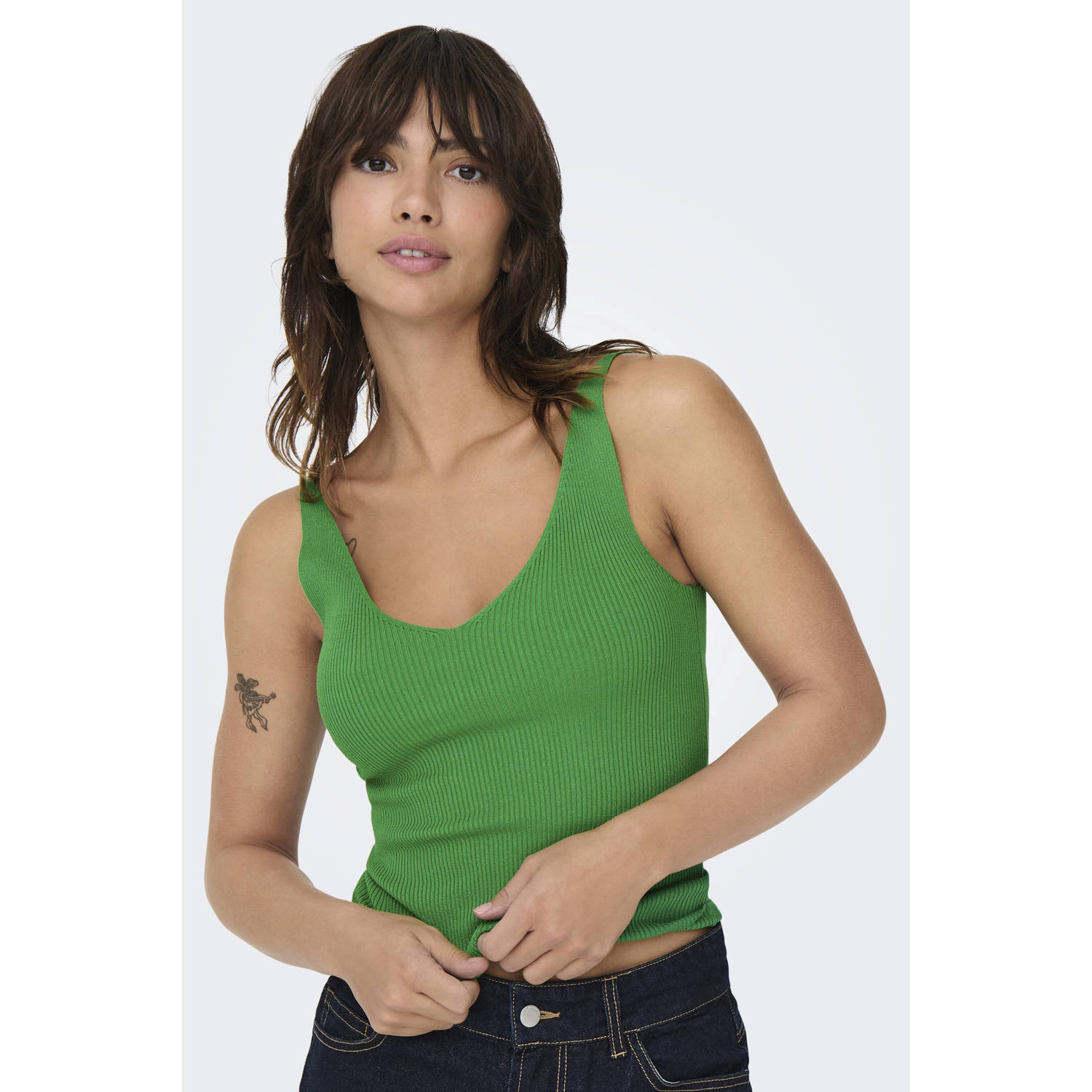 JDY top rib gebreid