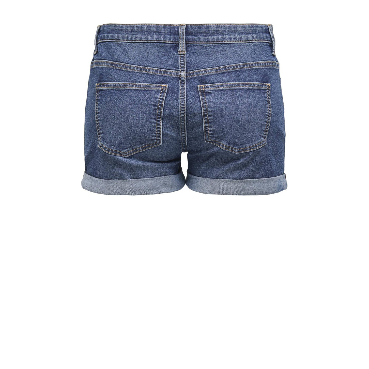 JDY denim slim regular waist denim short dark blue denim