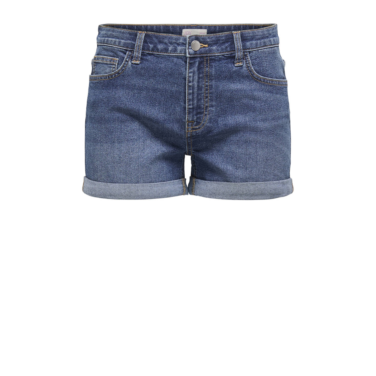 JDY denim slim regular waist denim short dark blue denim