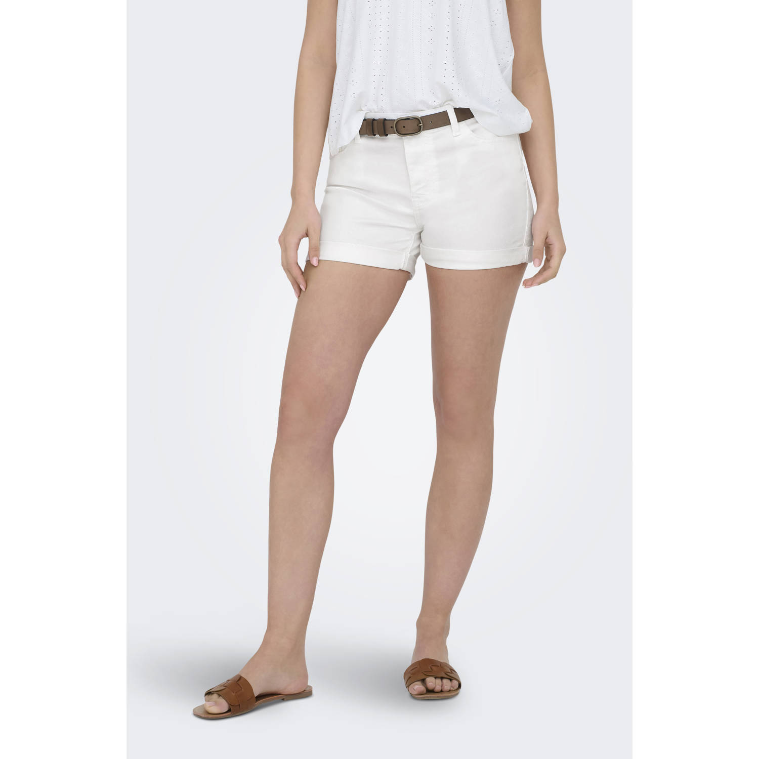 JDY denim slim regular waist denim short wit