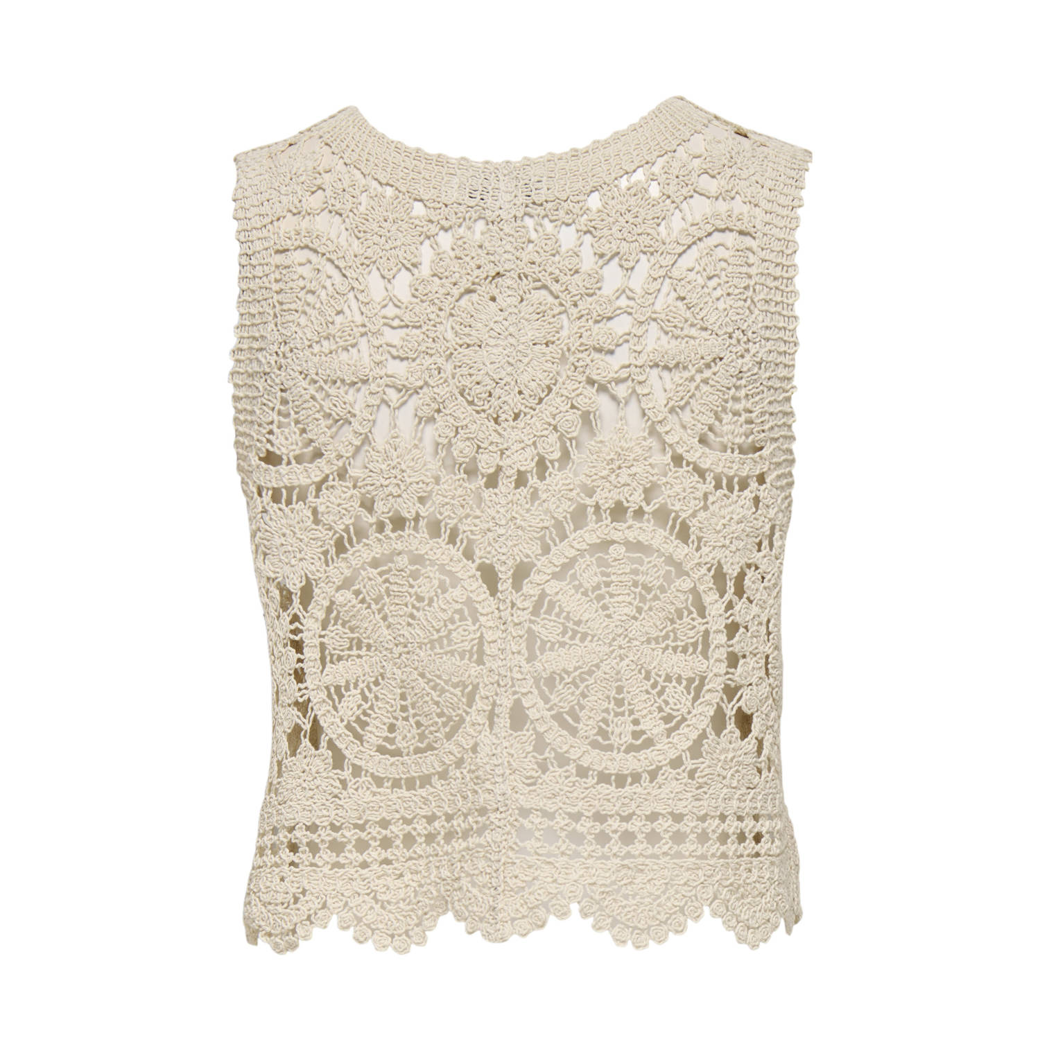 JDY gebreid vest ecru crochet