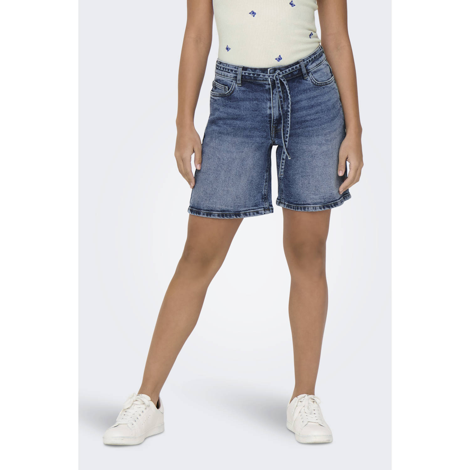 JDY denim rechtvallend regular waist denim short dark blue denim