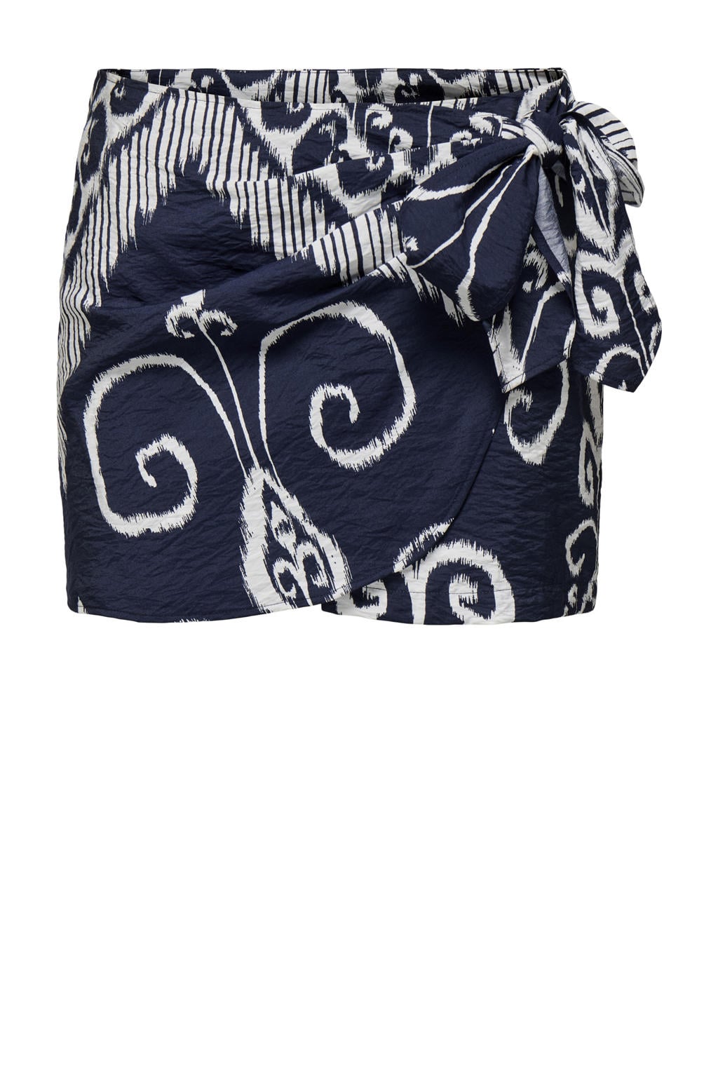 Blauw en witte dames JDY skort van viscose met regular waist en knoopsluiting