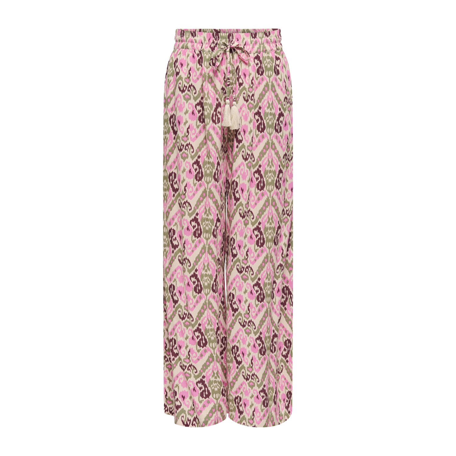 JDY wide leg regular waist broek roze