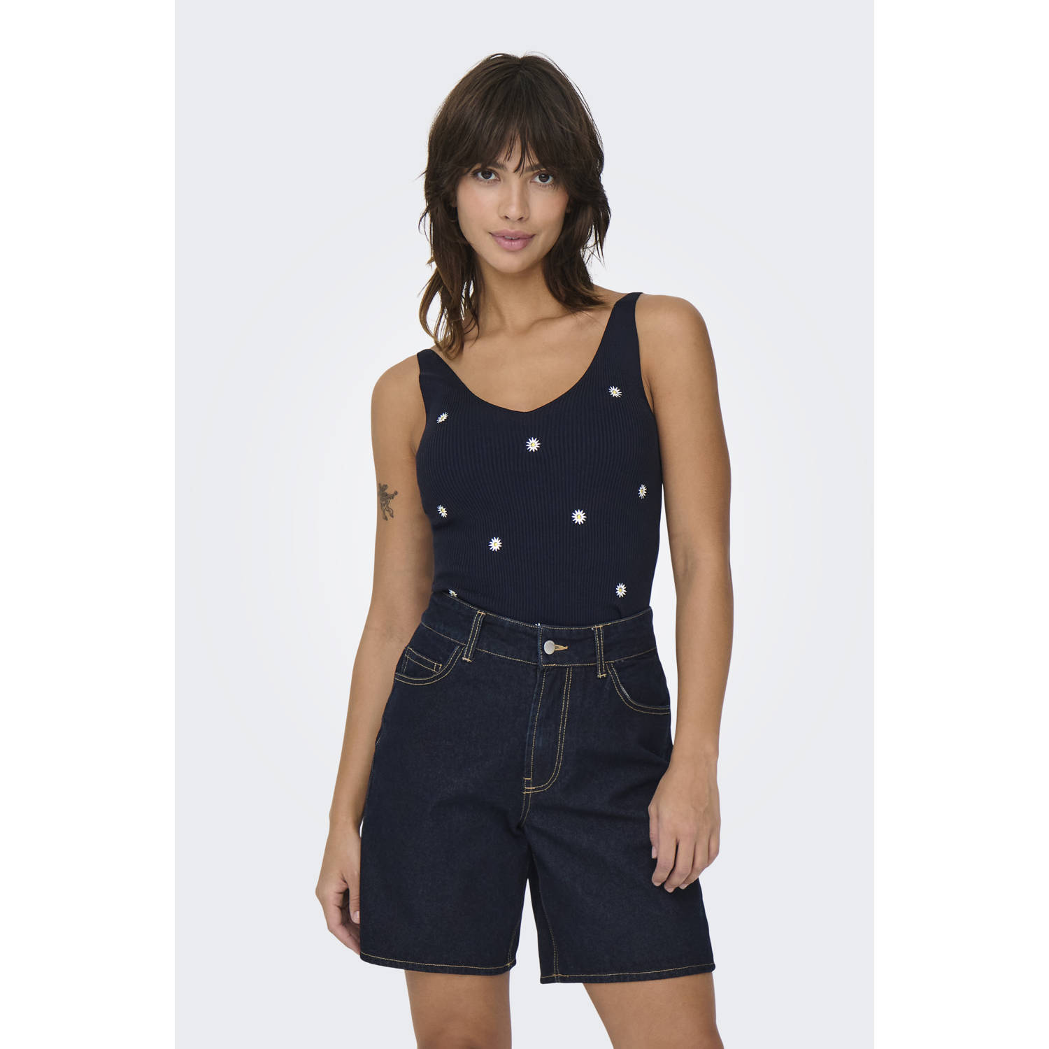 JDY mouwloze top donkerblauw