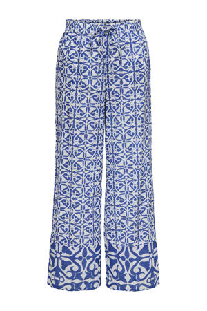 wide leg regular waist casual broek lichtblauw