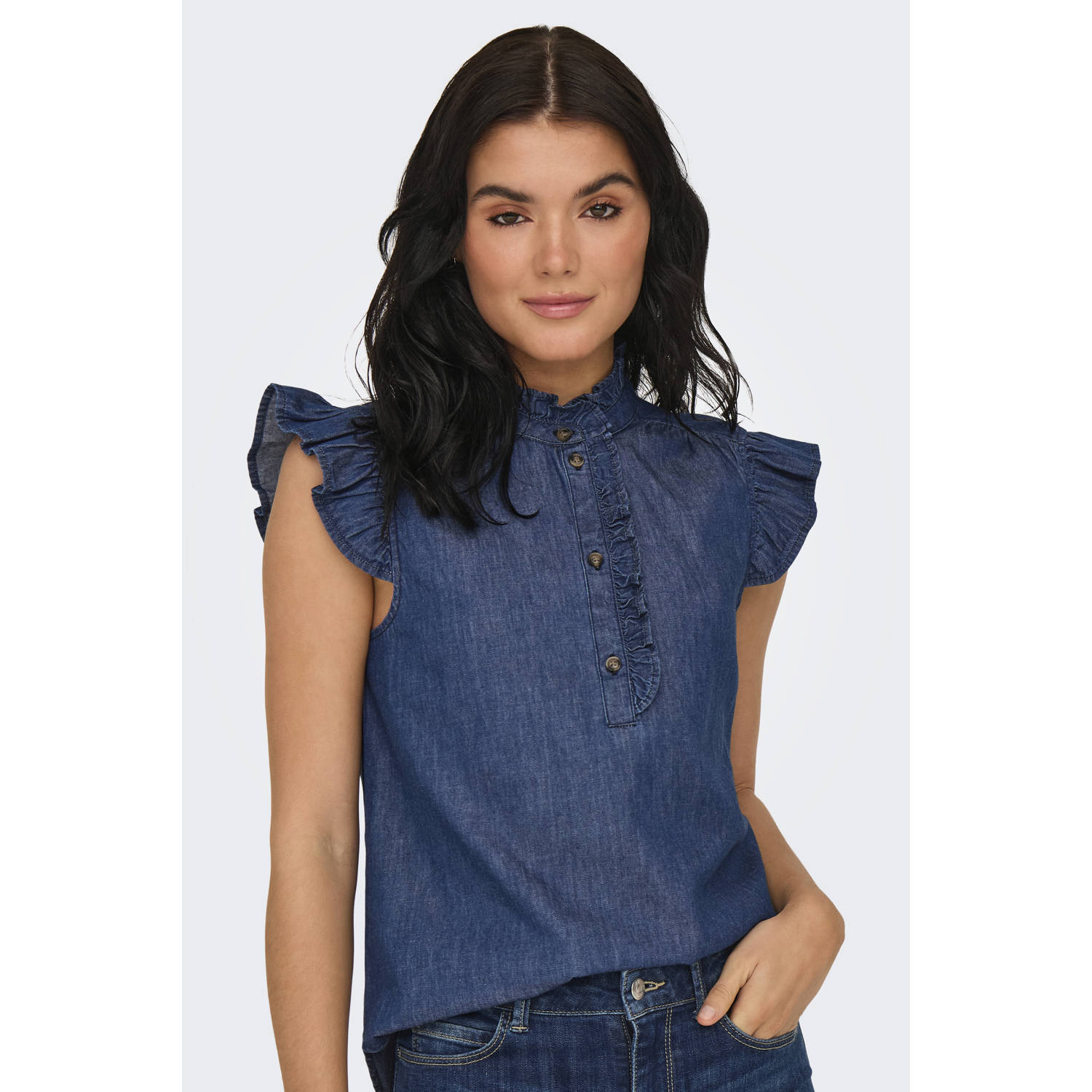 JDY blousetop dark blue denim