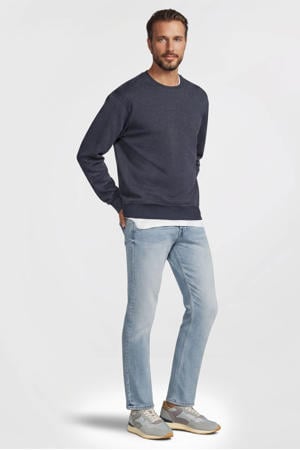 fleece sweater donkerblauw melange