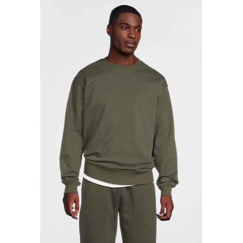 anytime fleece sweater khaki melange afbeelding