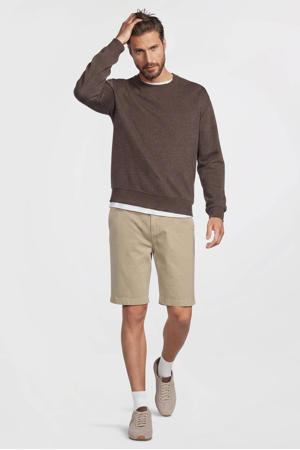 fleece sweater bruin melange