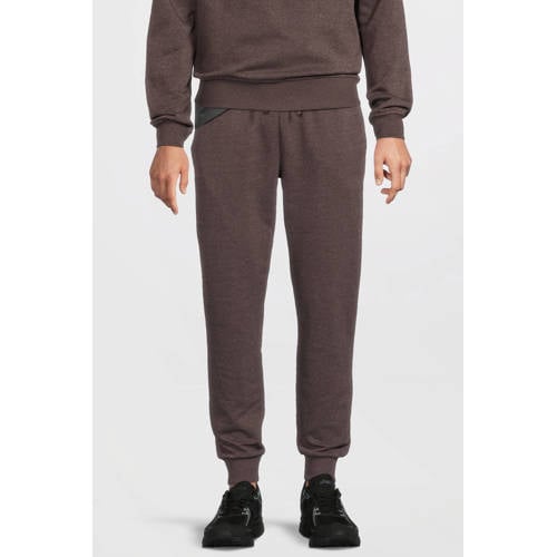 anytime fleece joggingbroek bruin melange afbeelding