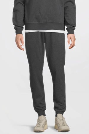fleece joggingbroek donkergrijs melange