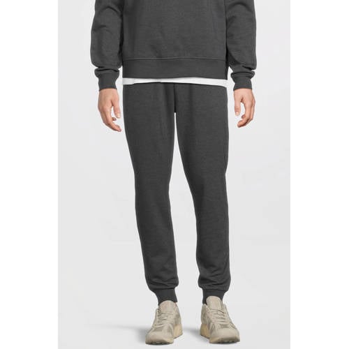 anytime fleece joggingbroek donkergrijs melange afbeelding