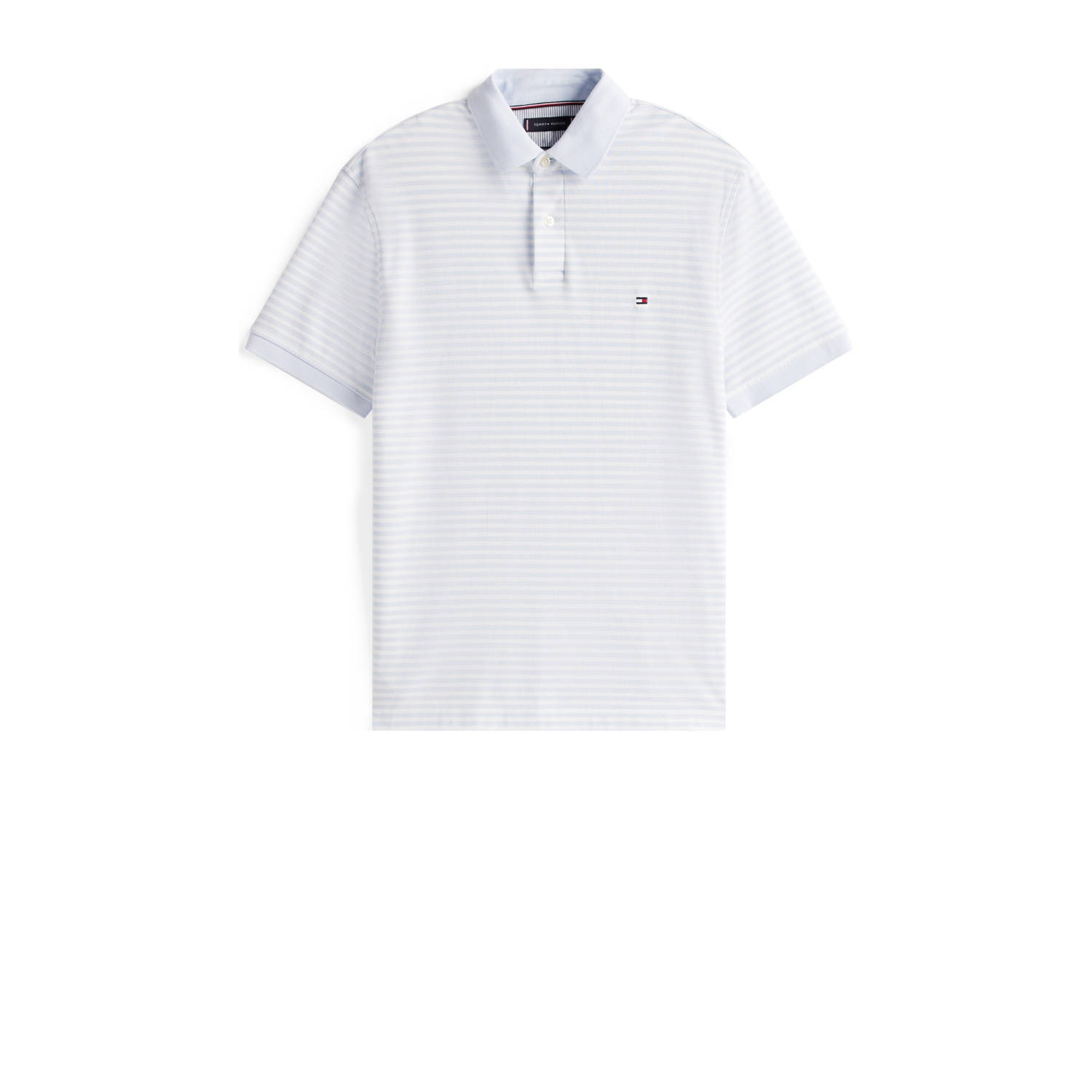 Tommy Hilfiger regular polo Breezy Blue White met streep