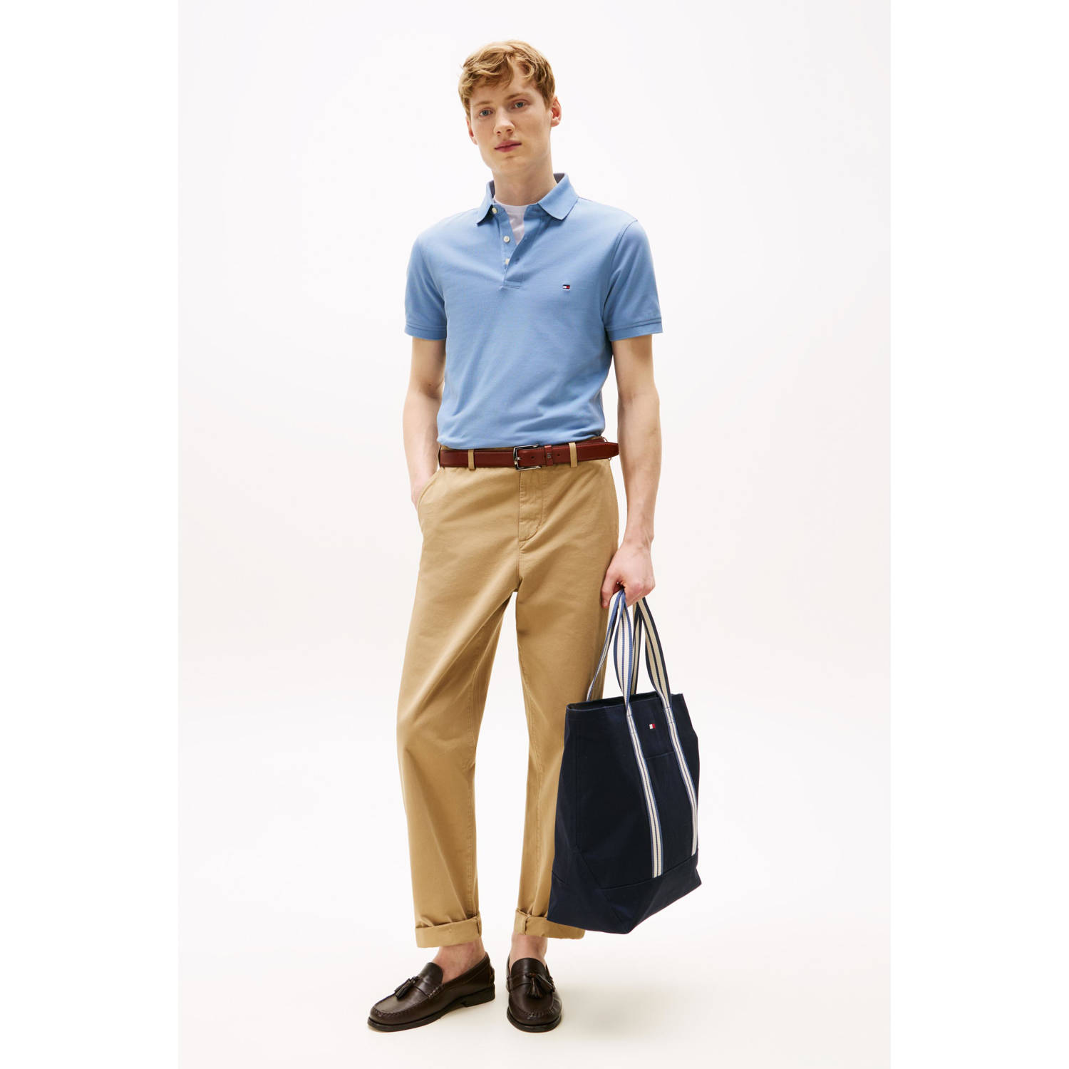 Tommy Hilfiger slim polo lichtblauw